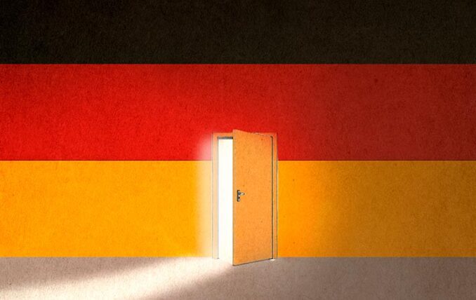Door entering and exiting Germany